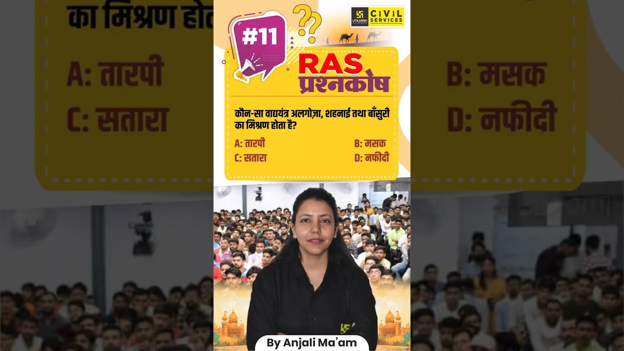 Daily Important Question for RAS | RAS प्रश्नकोष #11 #prashnakosh #anjalimaam #raspreparation