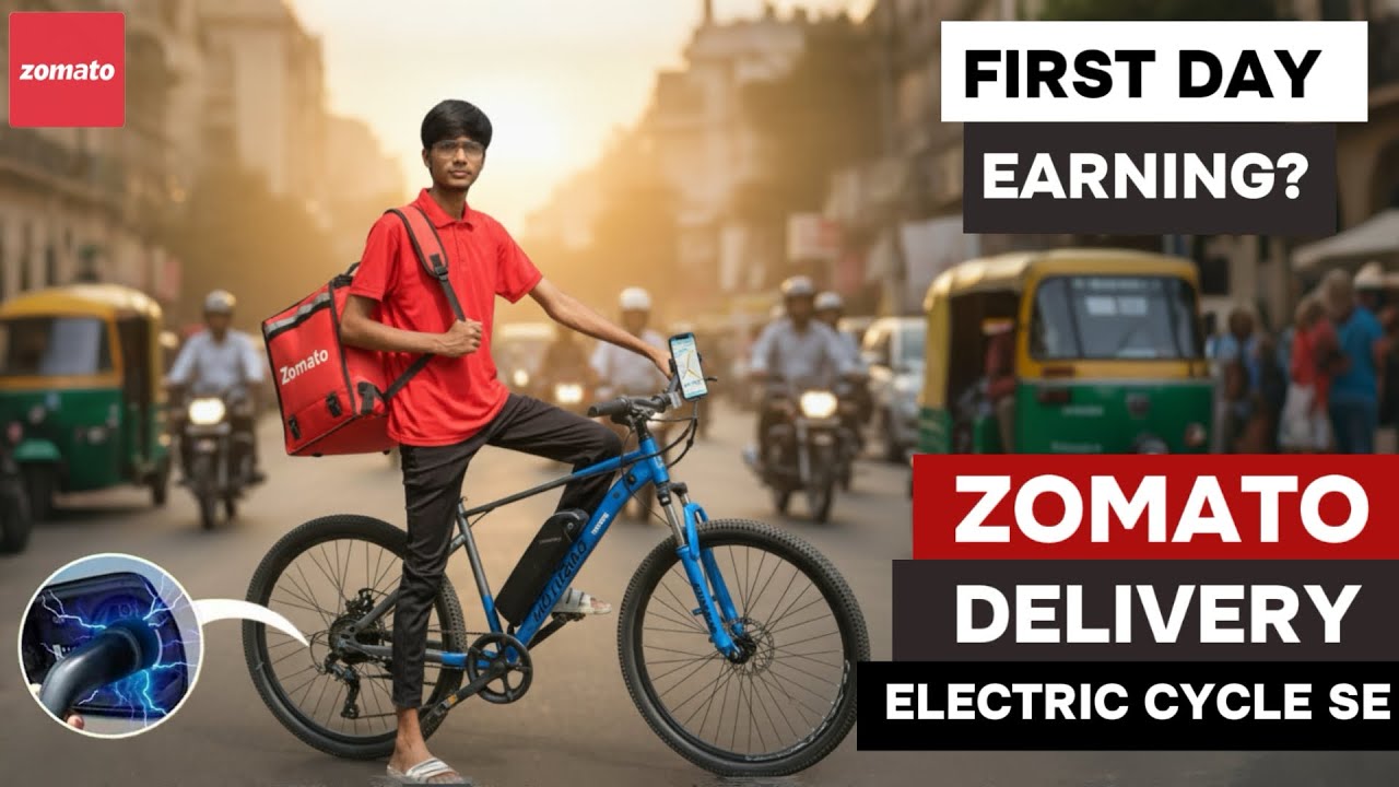 Zomato Delivery With Emotorad x1 Electric Cycle | Zomato  Delivery Boy Earning