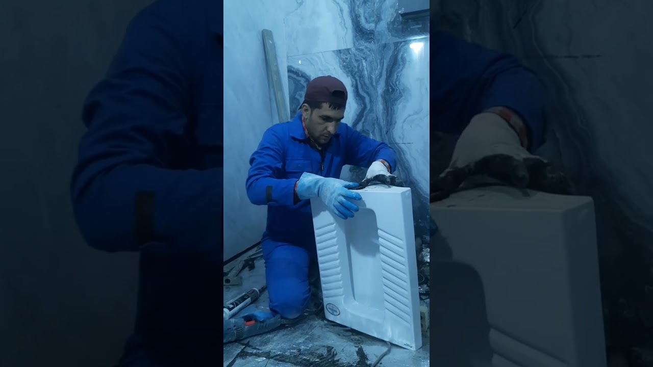 کار گذاشتن سنگ توالت دست شویی کامل توضیع دادم