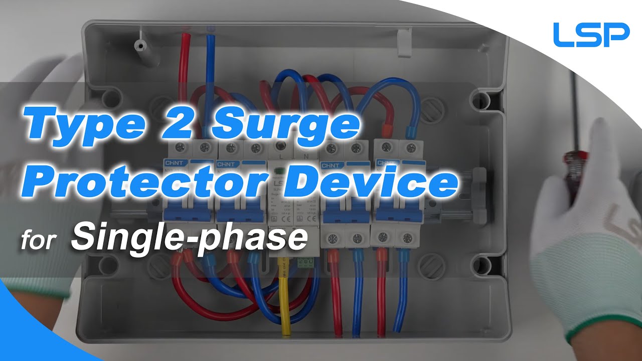 Single-phase Type 2 AC Surge Protection Device SPD Installation and Wiring Diagram