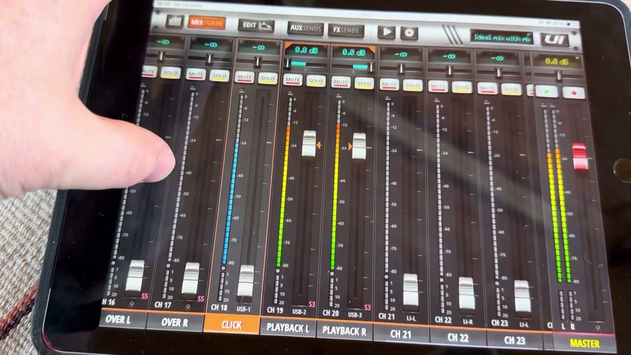 Soundcraft UI24R - работа с плейбэком (мультитрек)