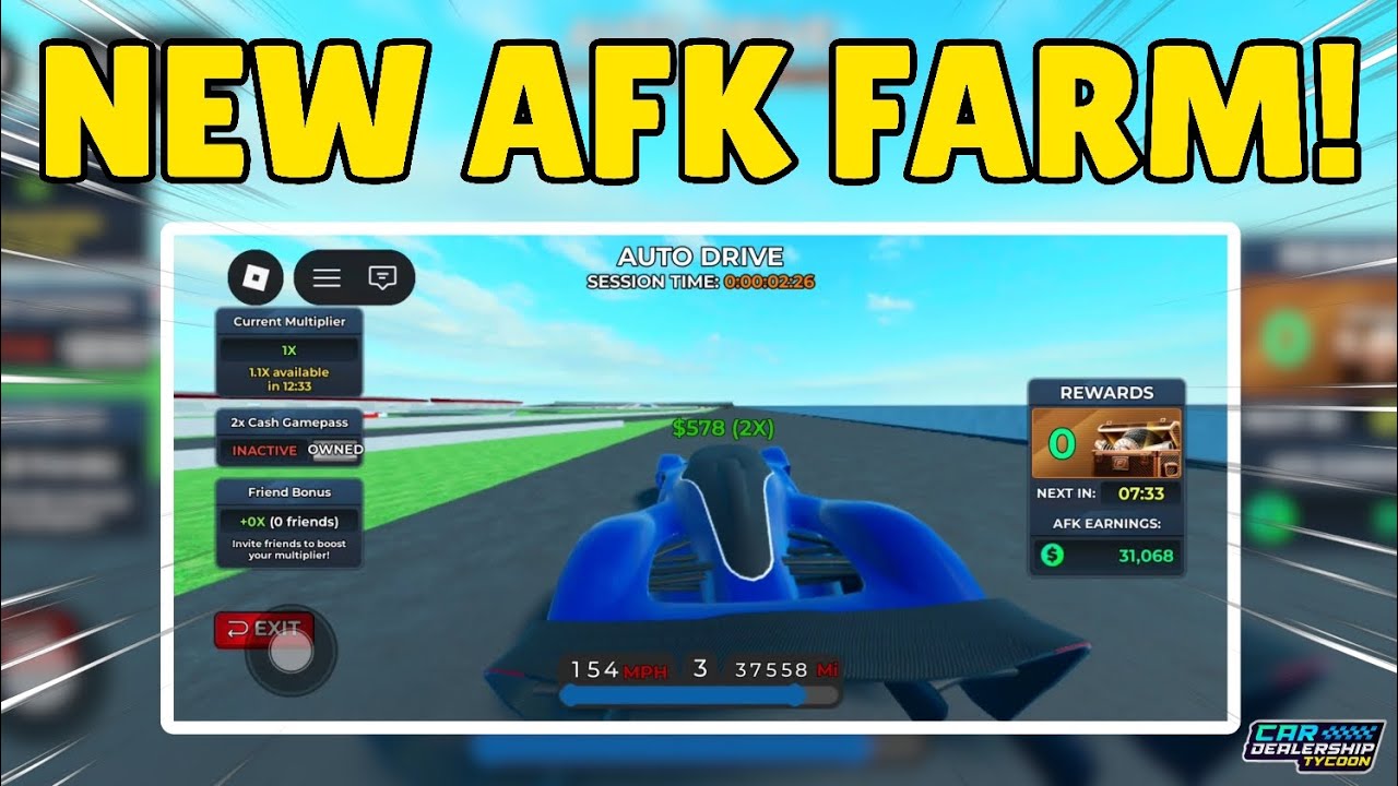 🔥New AFK FARM METHOD in Car Dealership Tycoon! (AUTODRIVE FEATURE)