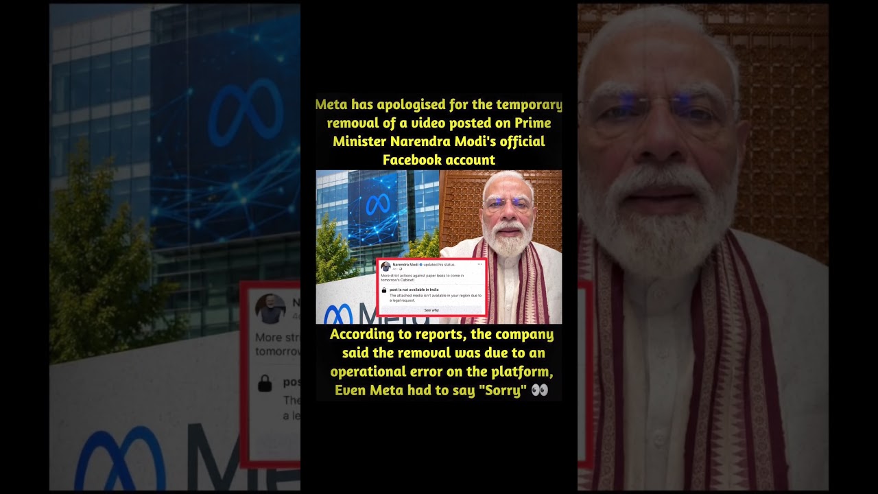 Meta Apologizes After PM Modi&rsquo;s Facebook Video Was Removed 😳 | Operational Error Explained