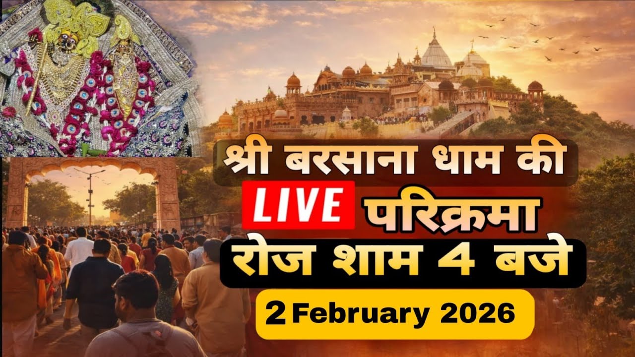 LIVE परिक्रमा श्री बरसाना धाम की हर रोज शाम 4 बजे श्रीजी की कृपा से Day-173🪷 02/02/26 ☎️8595252064🪷