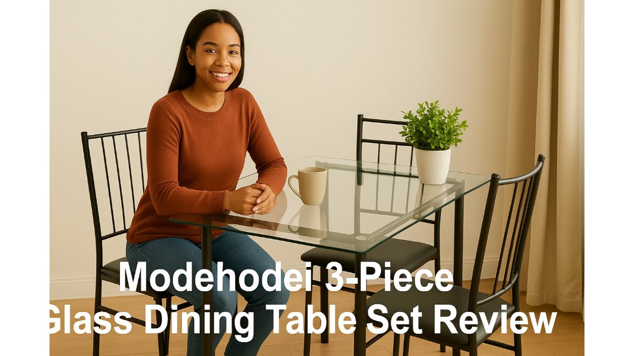🍽️ Обзор обеденного стола Modehodei из 3 предметов из стекла 🪑