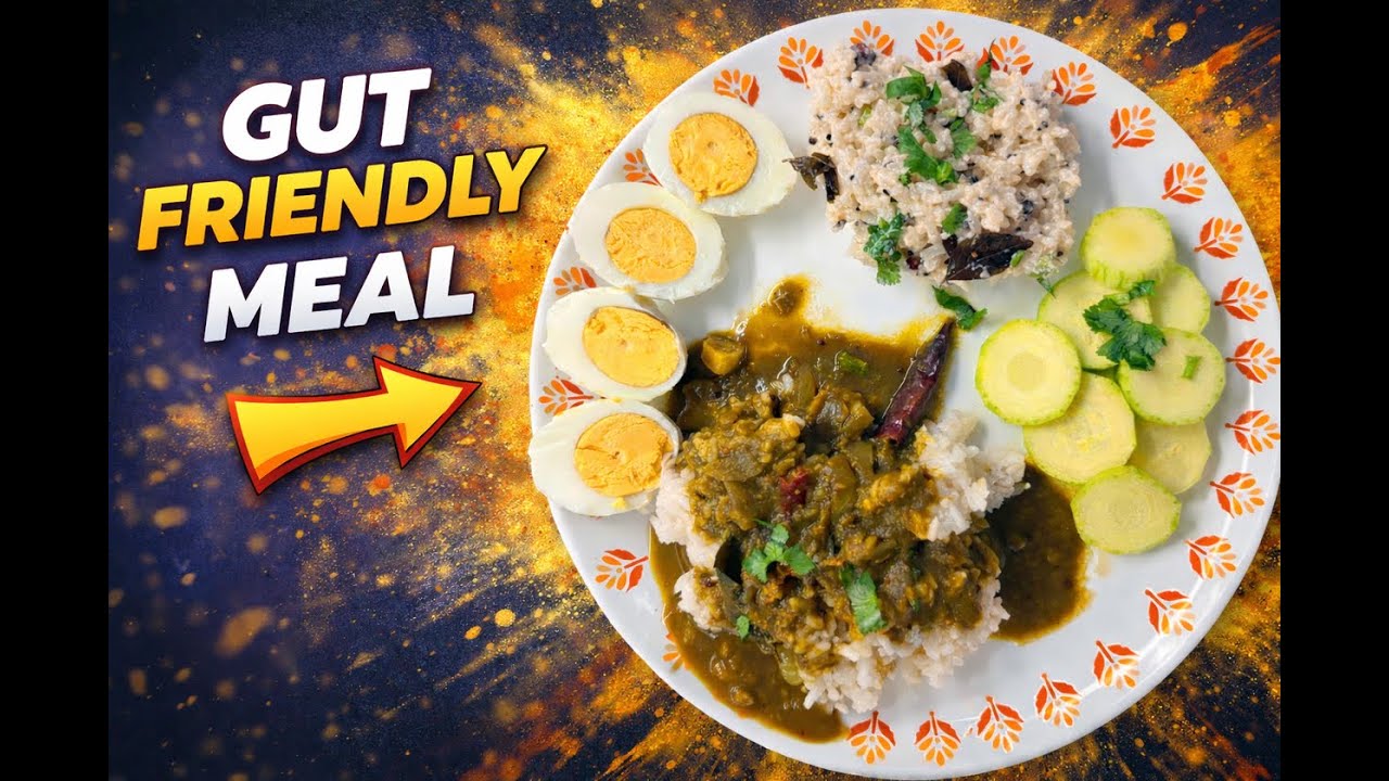 Gut-Friendly Power Plate 🍽️ | Spinach Sambar| Curd Rice| Boiled Eggs|  @AkhinayaArogyamayaKitchen