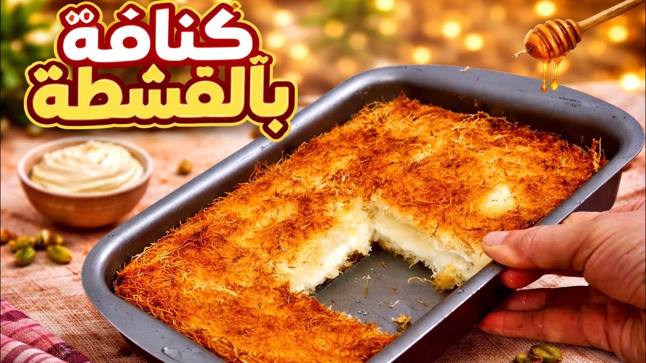 اسهل كنافه بالقشطه بالبيت بطعم المحلات😋 سر القرمشه والحشوه الكريميه اللي هتبهرك روووووعه 