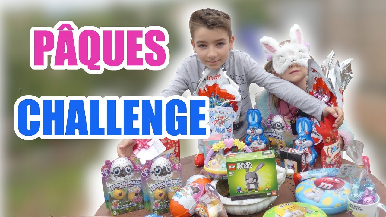 CHASSE AUX OEUFS LES YEUX BANDÉS 2019 - PÂQUES CHALLENGE  - EASTER 2019 - #kidstudiotest