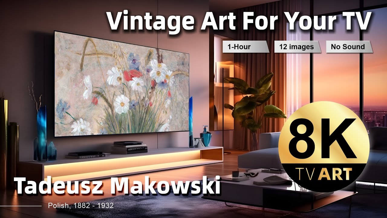 Vintage Art: Flowers by Tadeusz Makowski | 30 Minutes of Relaxing 8K HD Video with Calming Music