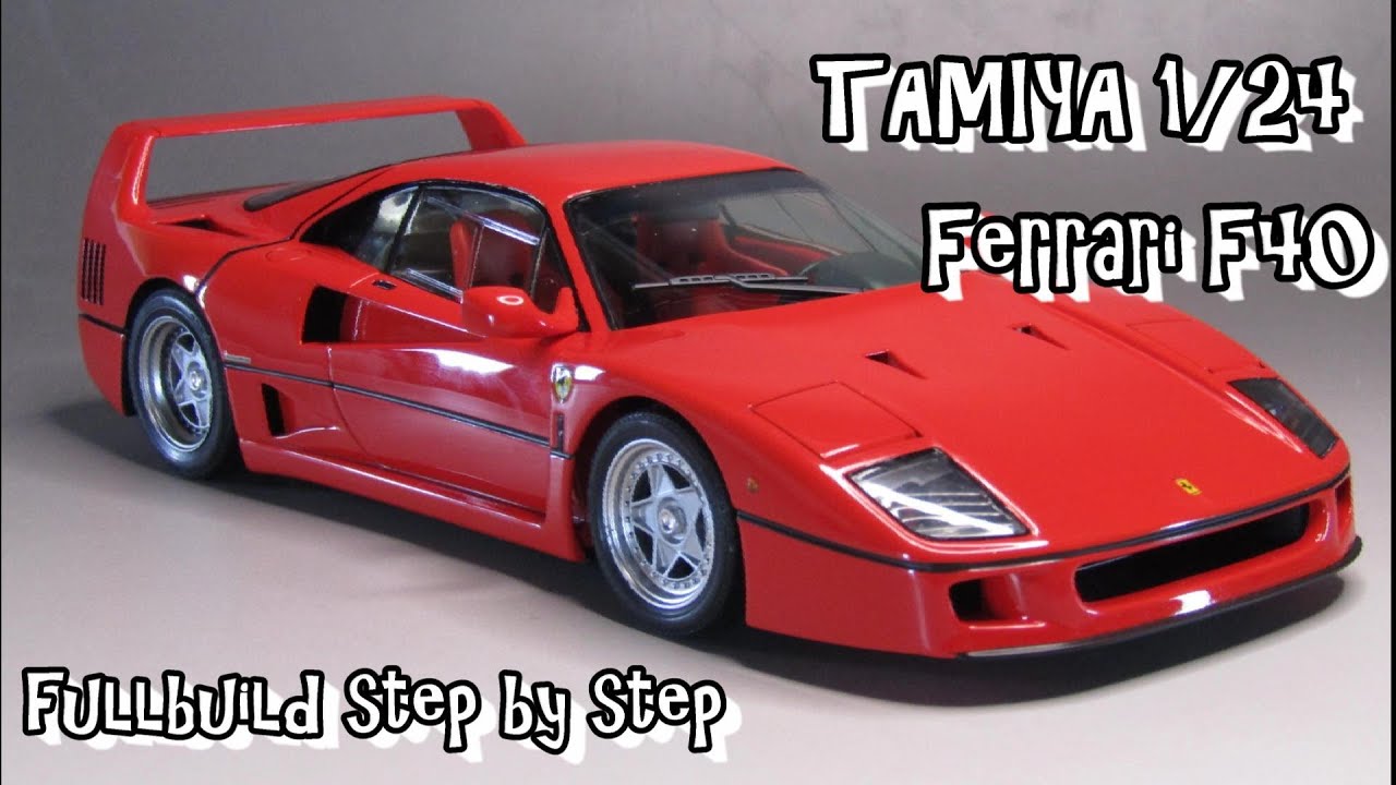 Scale Car Plastic Model TAMIYA 1/24 Ferrari F40 unboxing fullbuild step by step