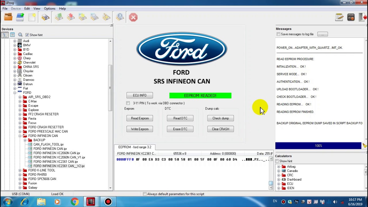 Airbag Crash Data Reset (ford range 2016)