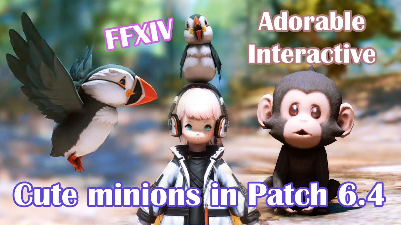 [FFXIV] Two adorable interactive minions in Patch 6.4: Chimpanzee and Puffin