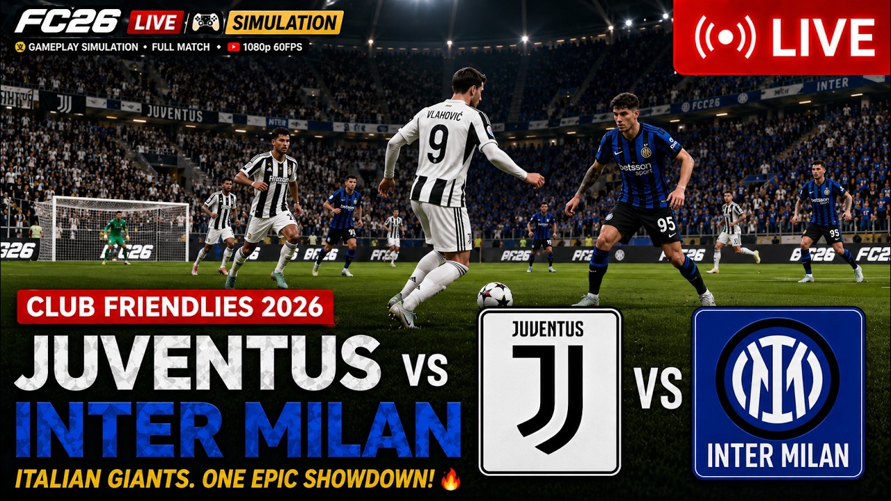 JUVENTUS vs INTER MILAN🔴 LIVE | FC26 GAMEPLAY SIMULATION | CLUB FRIENDLIES 2026