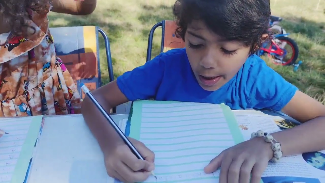 Reading & writing in camping place