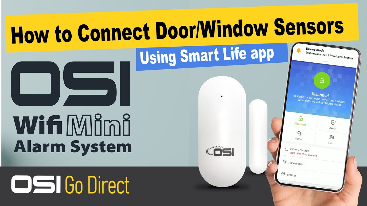 How to Connect Contact Sensor to OSI Wifi Alarm/OSI Wifi Mini Alarm // Smart Life App//OSI GO DIRECT