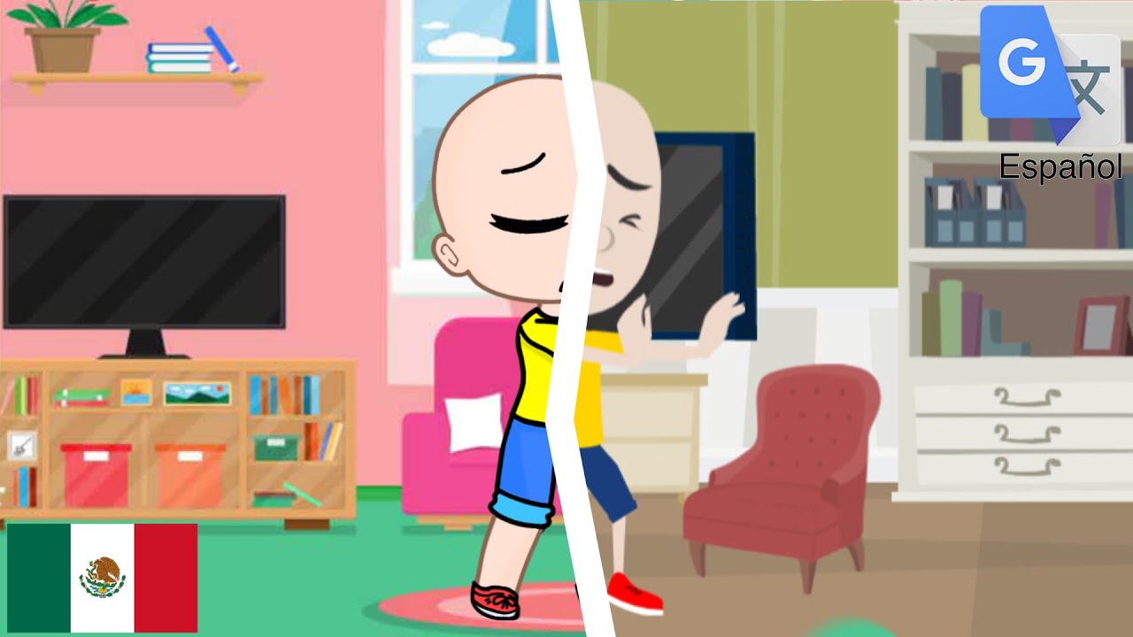 Caillou es castigado por convertir el mundo en Vyond Google traducido al español latino