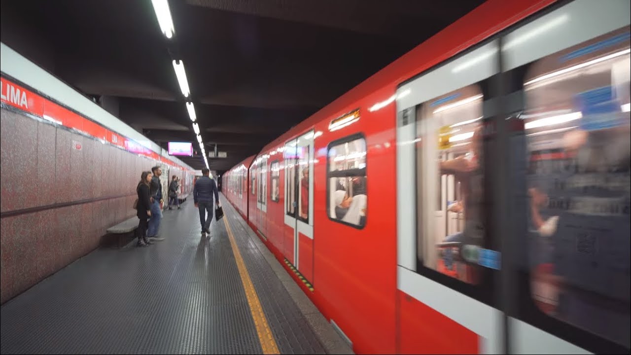 Italy, Milan, metro ride from LIMA to PALESTRO