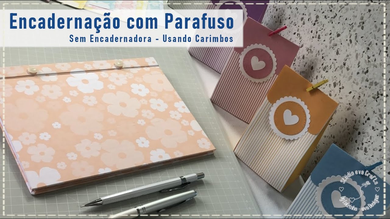 Caderno com Parafuso de Encadernação | Como montar o caderno e usar Carimbo | Projeto Grátis