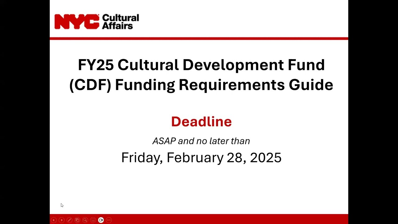 FY25 Cultural Development Fund (CDF): Funding Requirements Guide