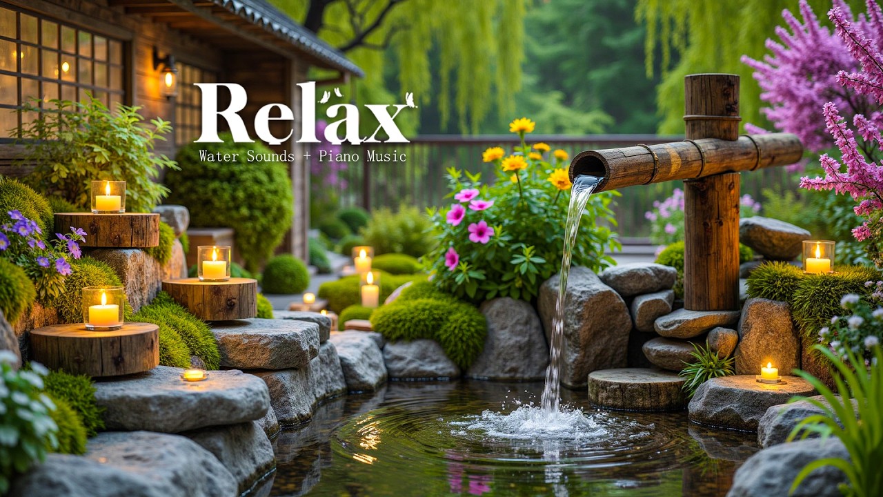 Soothing Spa Piano + Water Sounds 🌿 Insomnia Relief, Anxiety & Depression | Calm Mind & Body