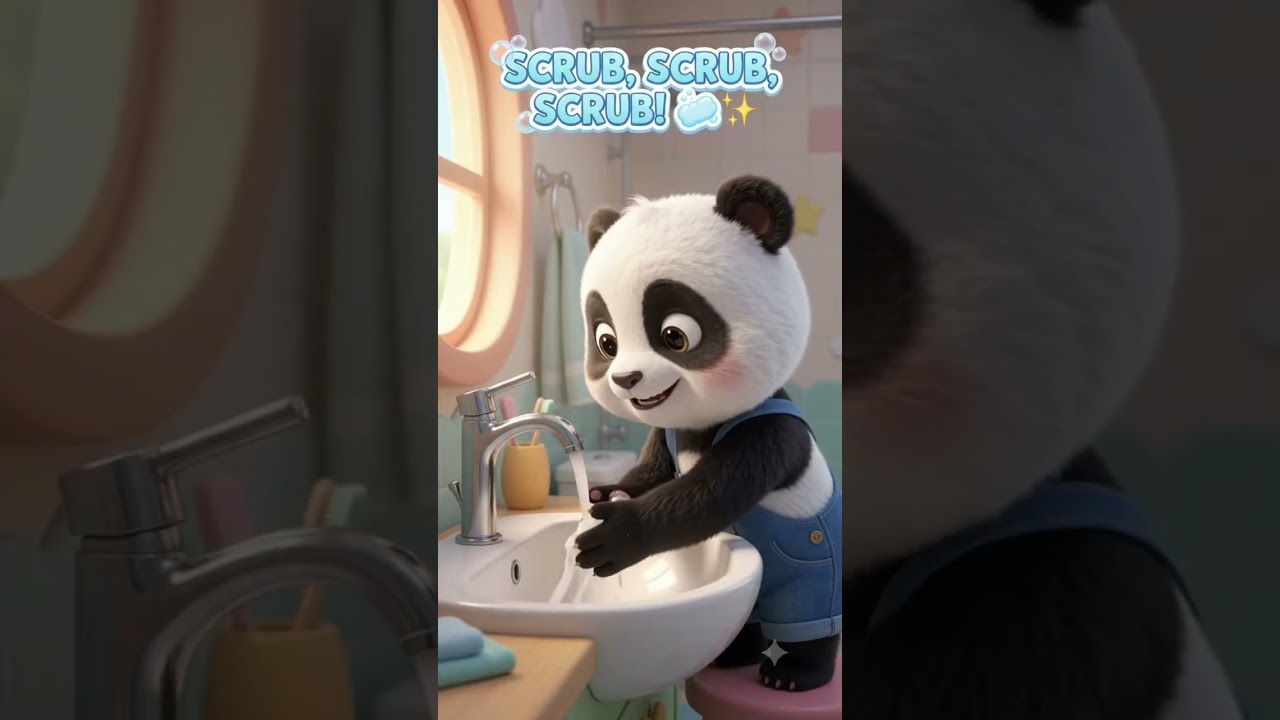 Wash your hands 🧼🤲 | Get them clean | Nursery rhyme #kids #learning #viral #shorts