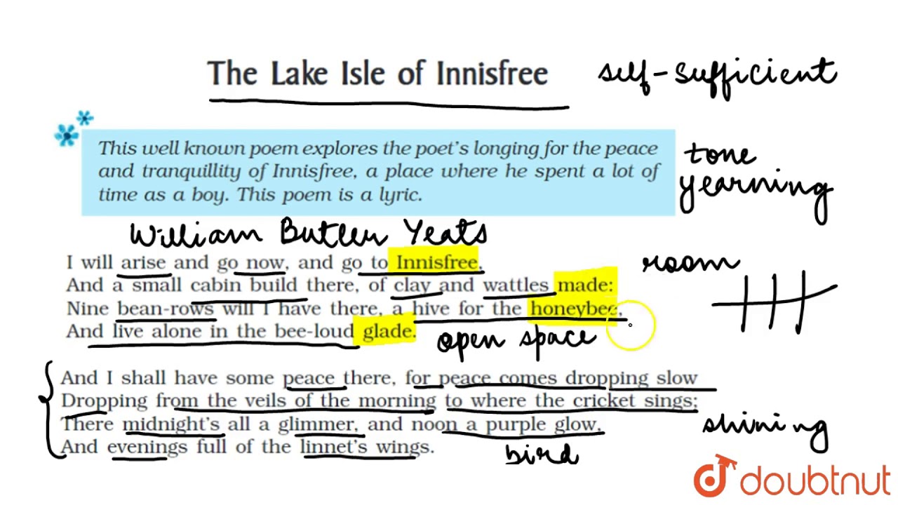 THE LAKE ISLE OF INNISFREE DETAILED EXPLANATION