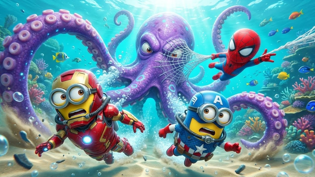 Eaten by GIANT KRAKEN! 🌊🦑 Minions vs Sea Monster Underwater | Funny Minions 3D Animation