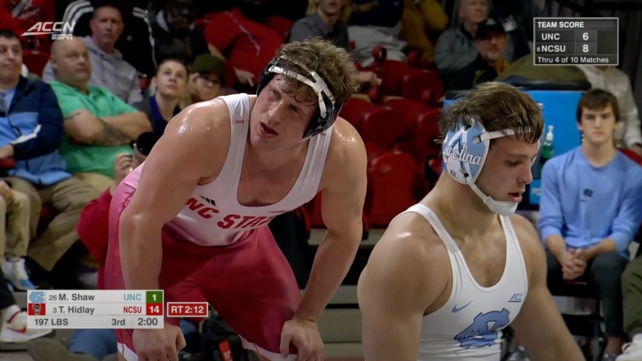 197lbs Trent Hidlay (NC State) vs Max Shaw (North Carolina)