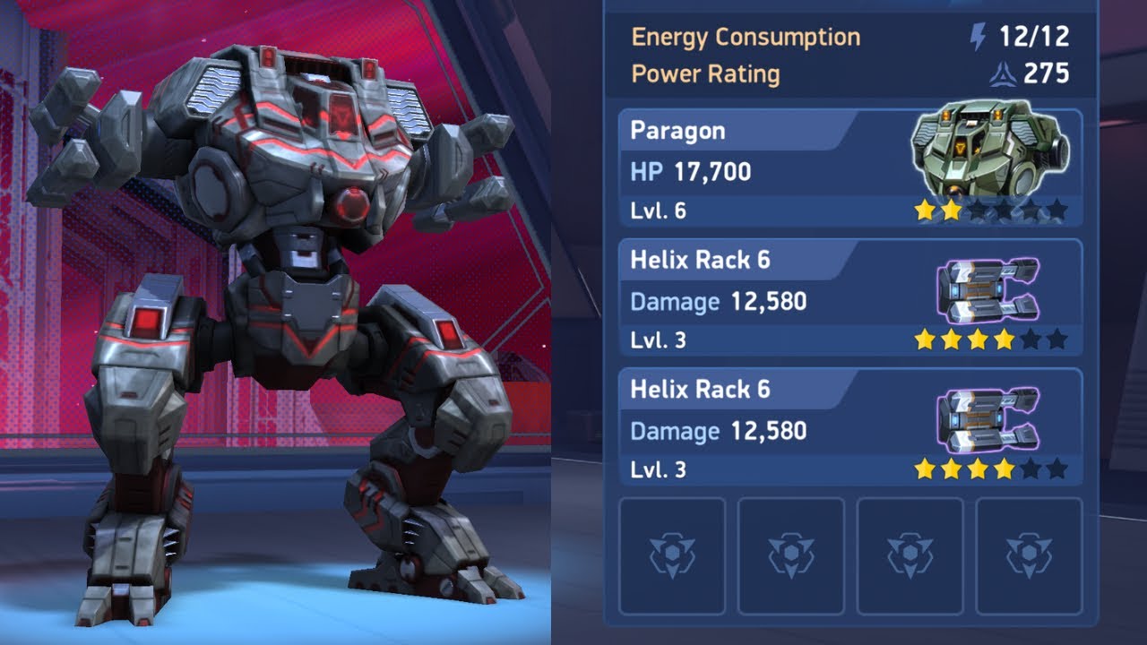 mech arena paragon helix rack 6 | mech arena gameplay | mech arena