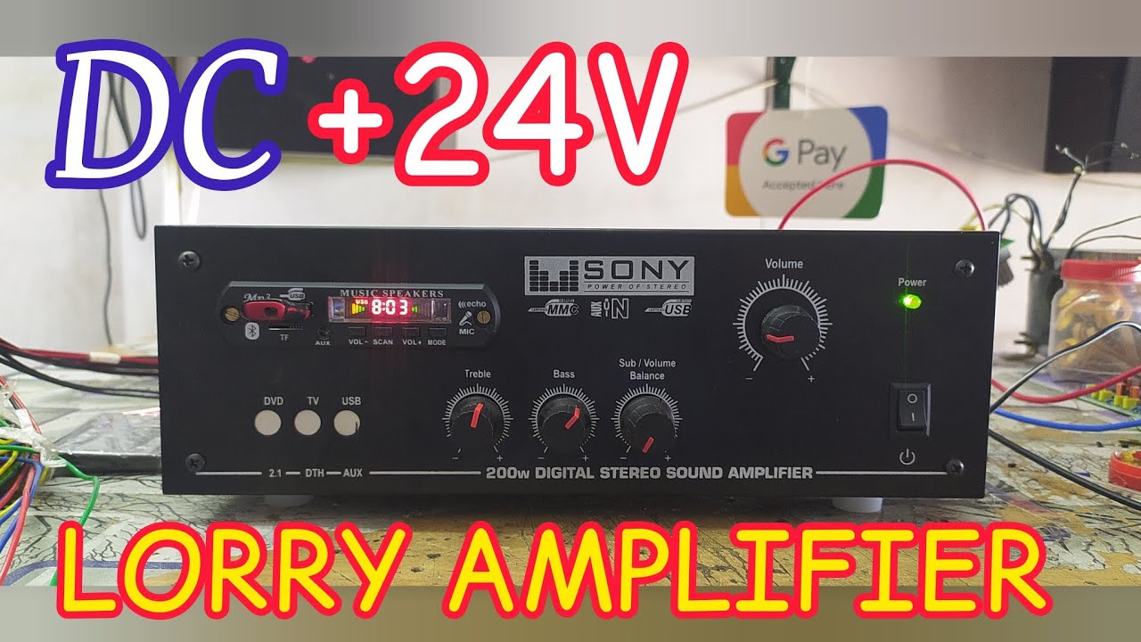 DC SINGLE SUPPLY +24V / 2.1 LORRY AMPLIFIER/@vigneshelectronicsaudios6450