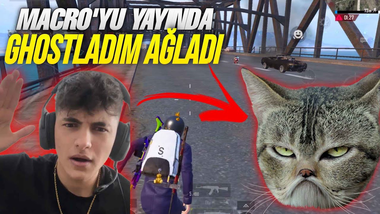 MACRO’YU YAYINDA GHOSTLADIM KÖPRÜDE 1v4 ATIM 😮!!(AĞLADI) PUBG MOBİLE