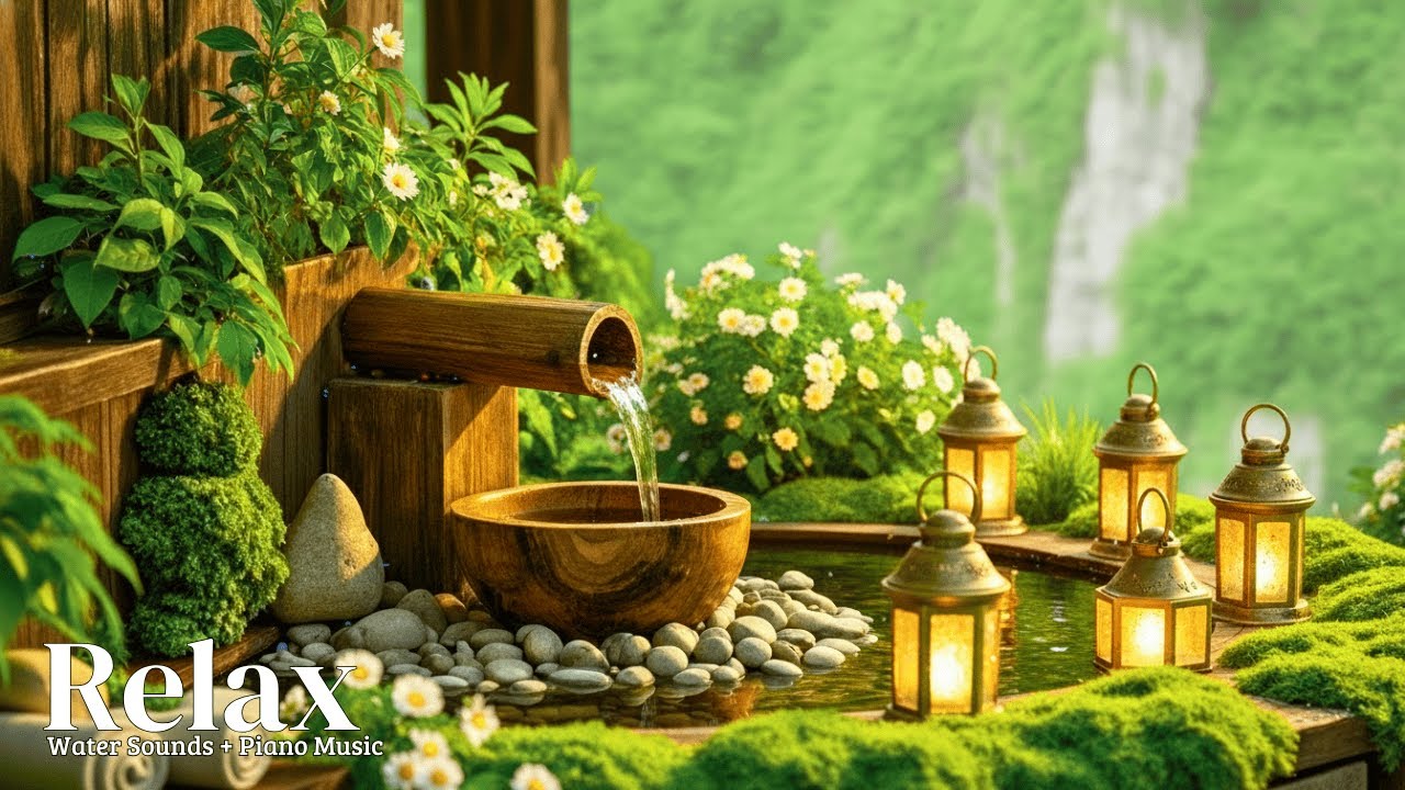 Healing Piano with Flowing Water Sounds 🌿 Calming Music for Sleep, Stress Relief, Calm the Mind