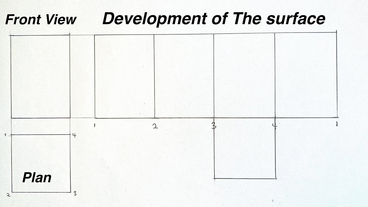 How to Develop The Surface Of A Square Prism || Development Of A Square Prism.