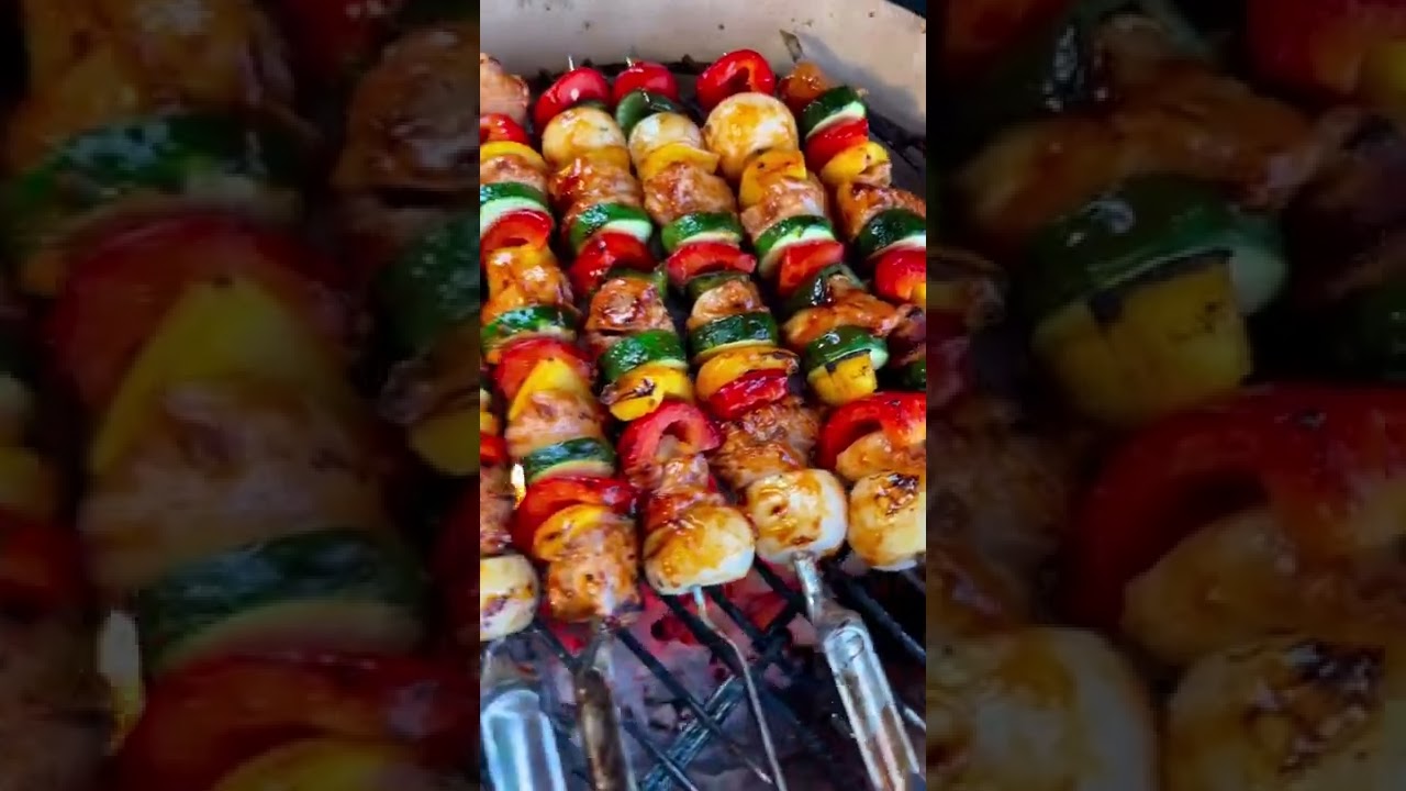 Grilled Veggie Kabobs via @seattlebutcherswife