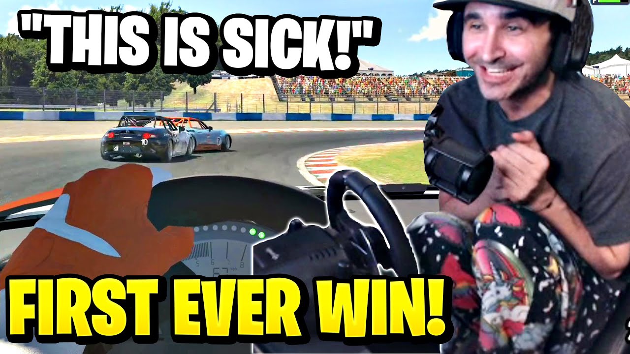 Summit1g Gets His FIRST WIN on iRacing with NEW Sim Racing Setup!