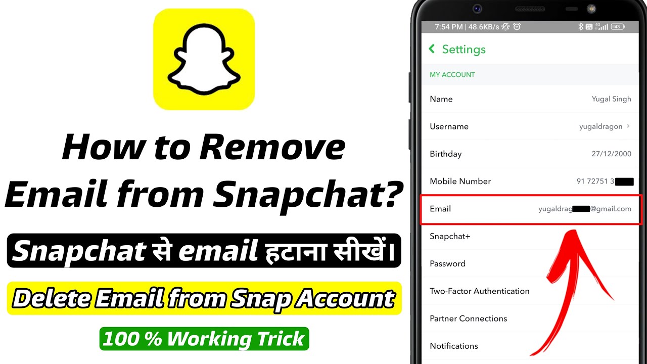 How to Remove Email from Snapchat Account | Snapchat se email kaise hataye