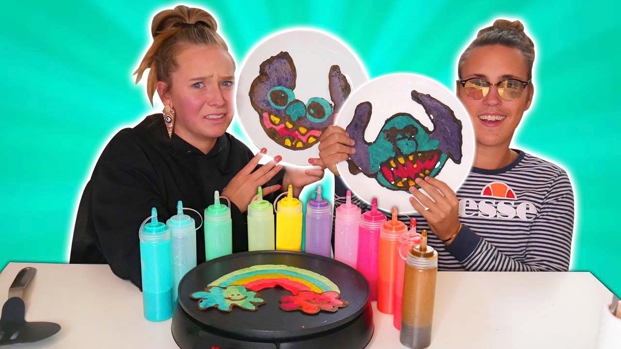 Pancake Art Challenge 🥞🌈 |CARAMELLA