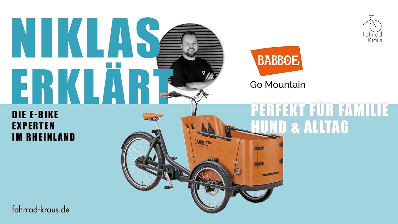 Babboe Go Mountain 🚲 Starkes E-Lastenrad mit Yamaha Mittelmotor 500Wh Akku f&uuml;r Familie Hund & Alltag