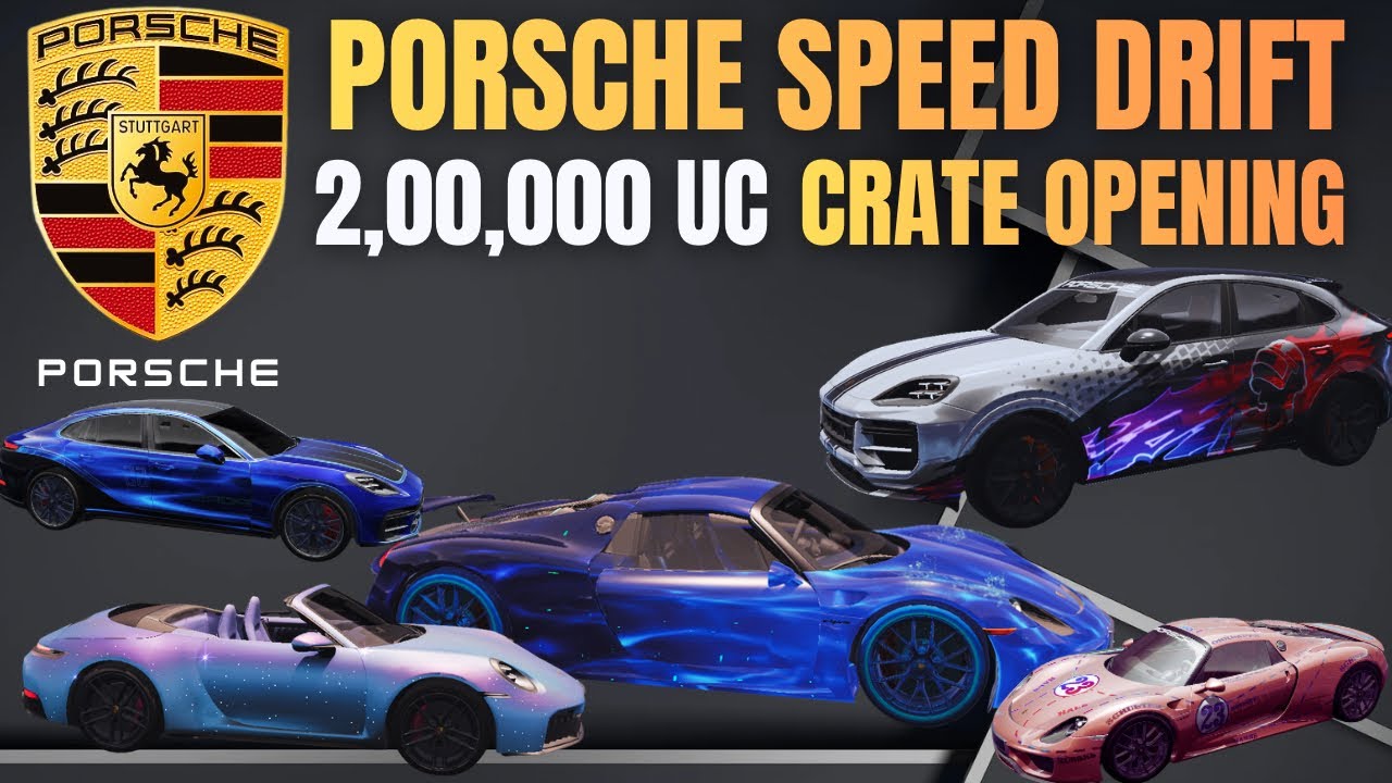 PORSCHE SPEED DRIFT | PORSCHE CRATE OPENING | PORSCHE SPIN BGMI | NEW PORSCHE SPIN