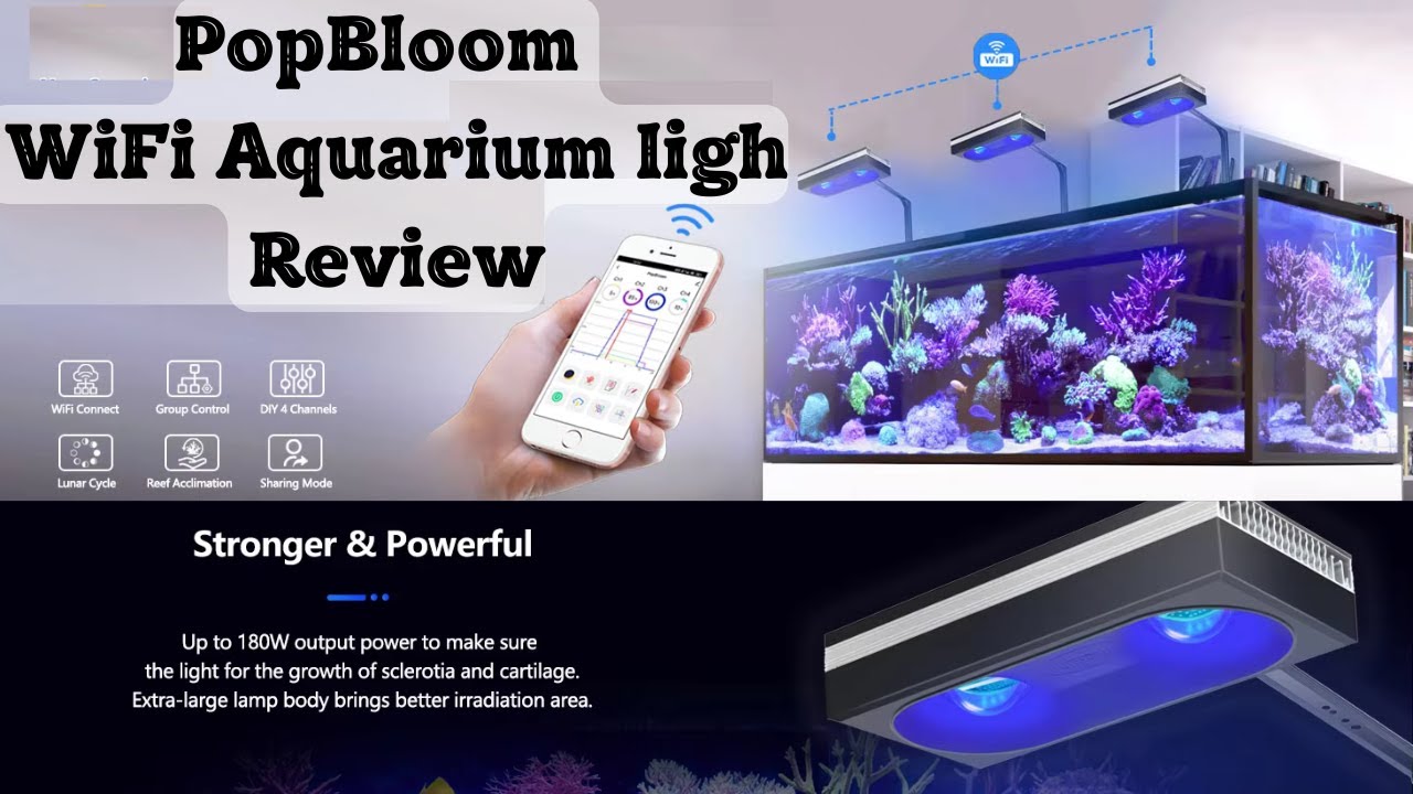 PopBloom RL90 / RL180 WiFi Full Spectrum Aquarium LED Light – Reef-Safe Lighting