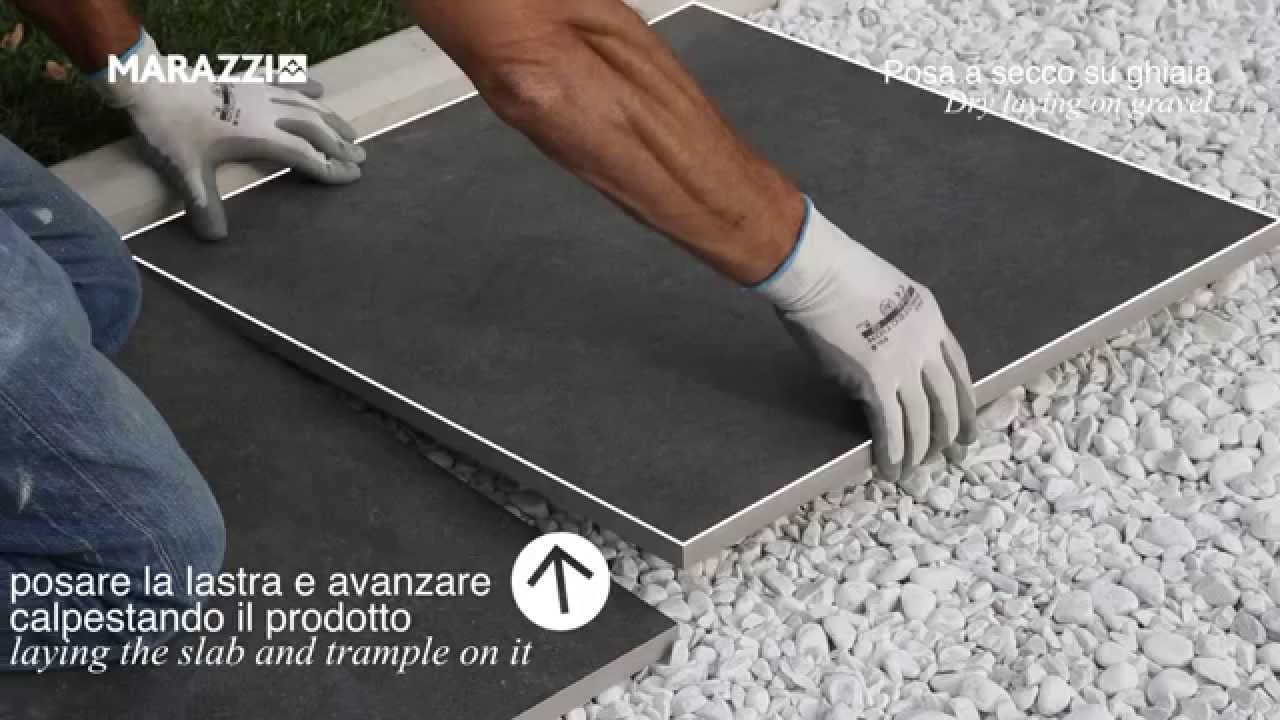 Posa a secco su ghiaia, gres 20 mm
