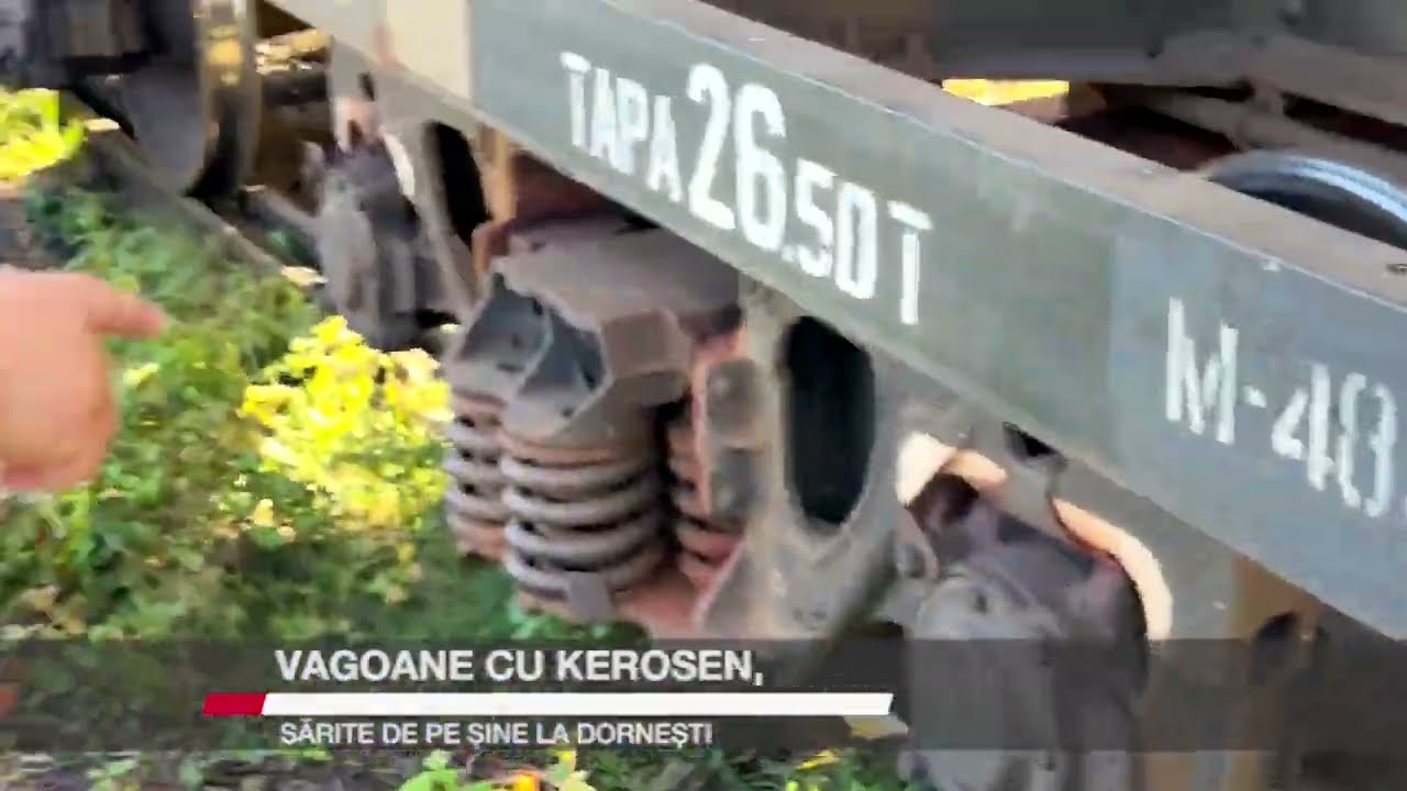 Vagoane cu kerosen, sărite de pe șine la Dornești