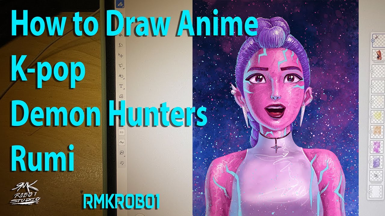 How to Draw Anime K pop Demon Hunters Rumi