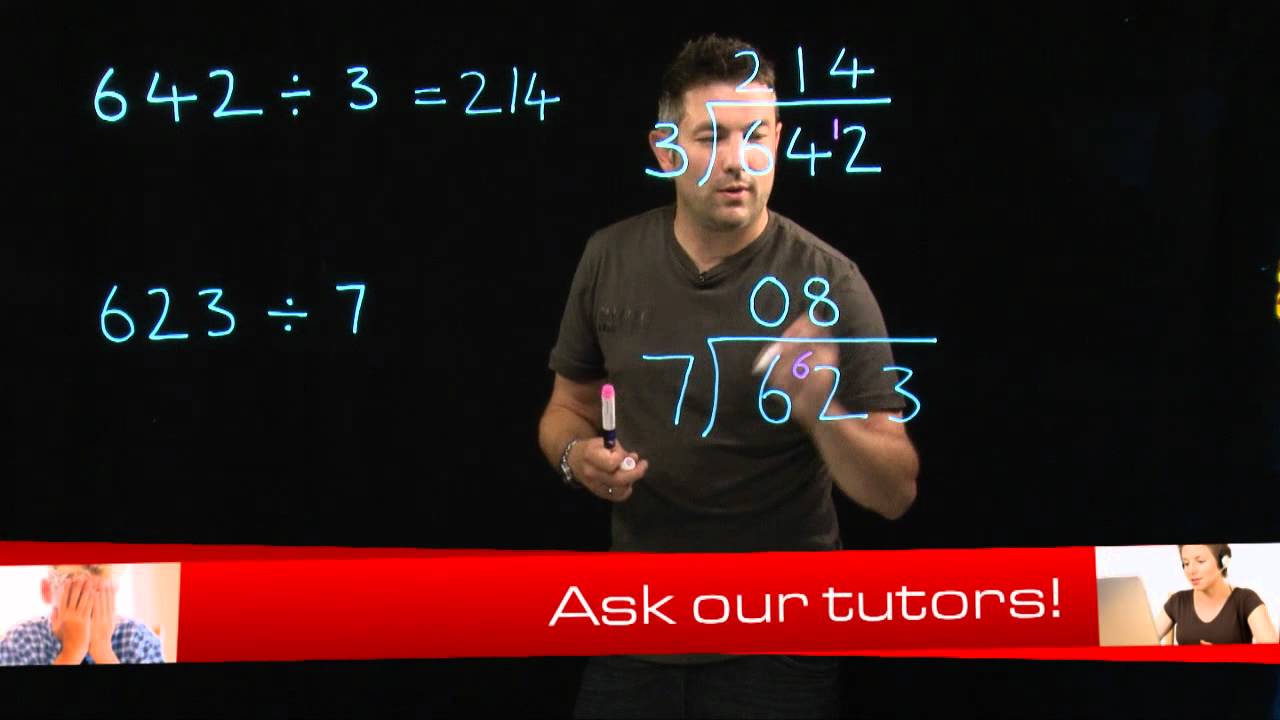 Long division using the bus stop method