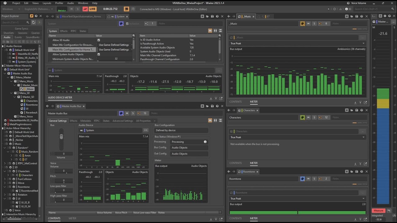 Test of setting up routing with 3D audio objects.