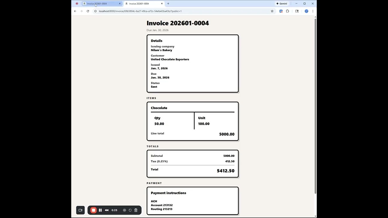 Invoices by Trainward - Quick Demo