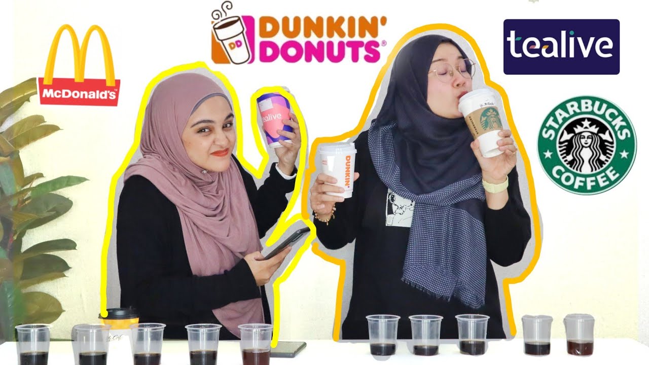 DUNKIN' DONUTS KALAHKAN COFFEE STARBUCKS ??! blind taste test | ft @Shazz Zainuddin