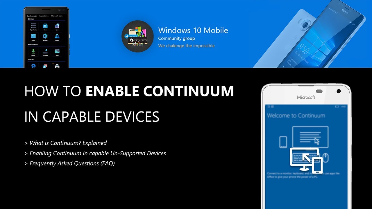 How to Enable Continuum in capable devices