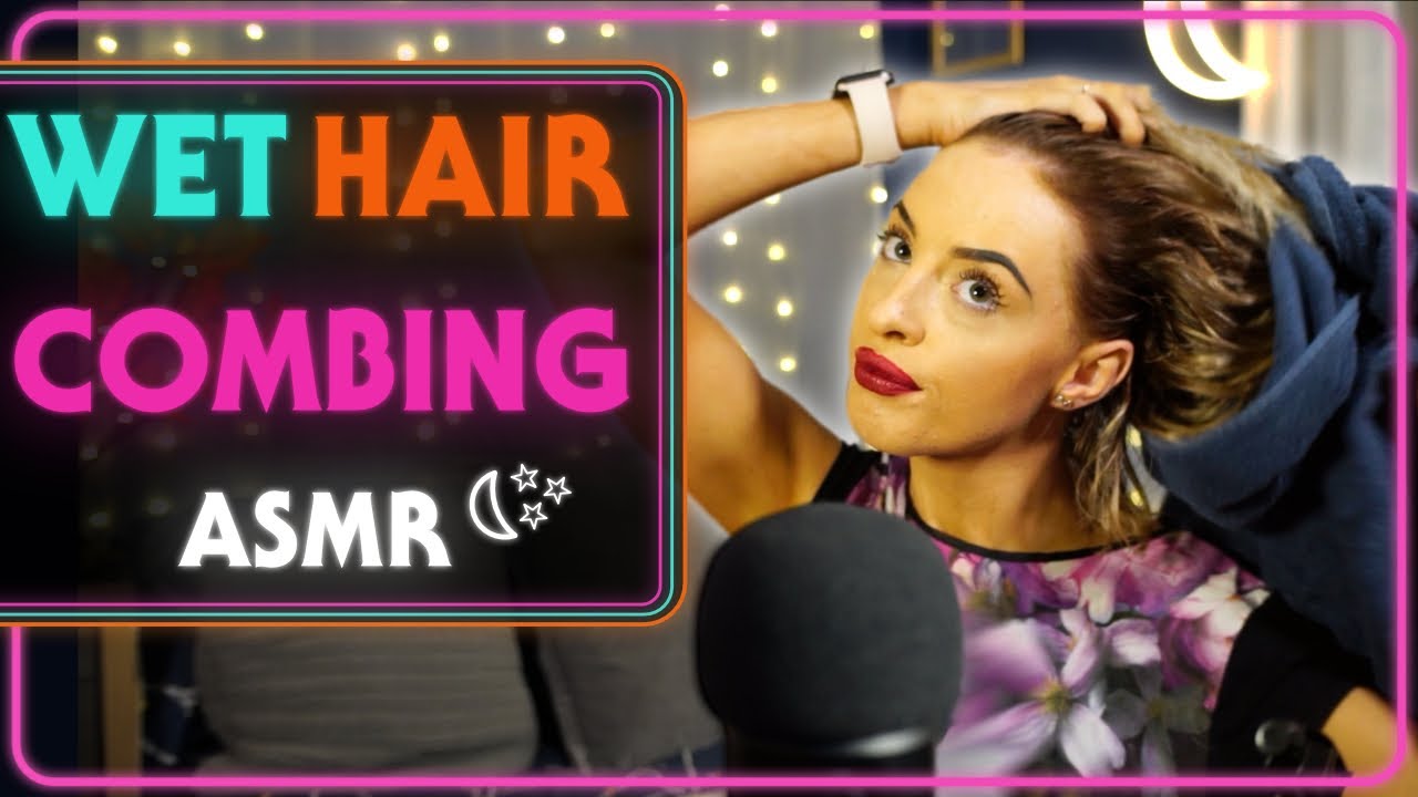 [ASMR] Wet Hair Combing / Hair Play / Parting Hair / Brushing Hair !!