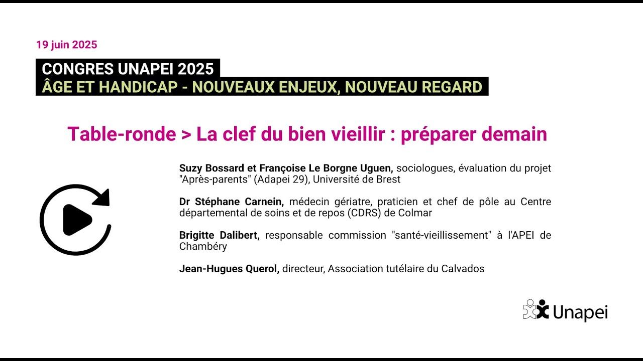 [Congrès 2025] Table ronde - La clef du bien vieillir : préparer demain